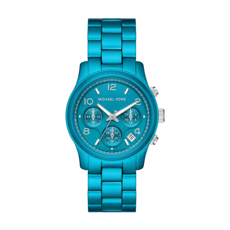 Michael Kors Limited Edition Runway Chronograph Santorini Blue Stainless Steel Watch MK7479LE