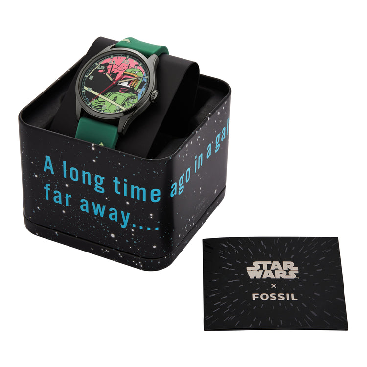 Fossil Special Edition Star Wars Boba Fett Three-Hand Green Silicone Watch SE1106