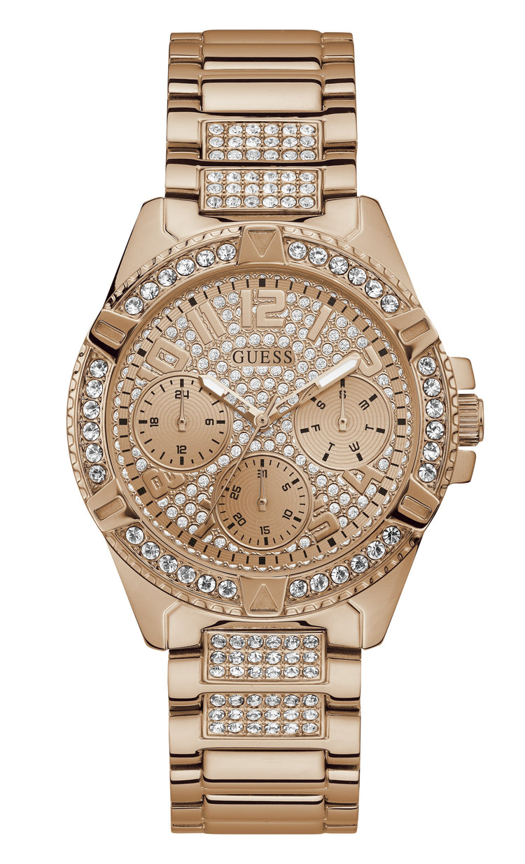 Guess Ladies Frontier Crystal Rose Gold Watch W1156L3 Watches Guess 